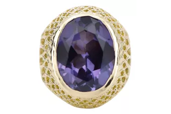 Винтаж стиль Кольцо Александрит 14-кв Желтое золото vrc089y